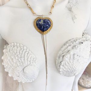 Sodalite Heart Bohemian Necklace